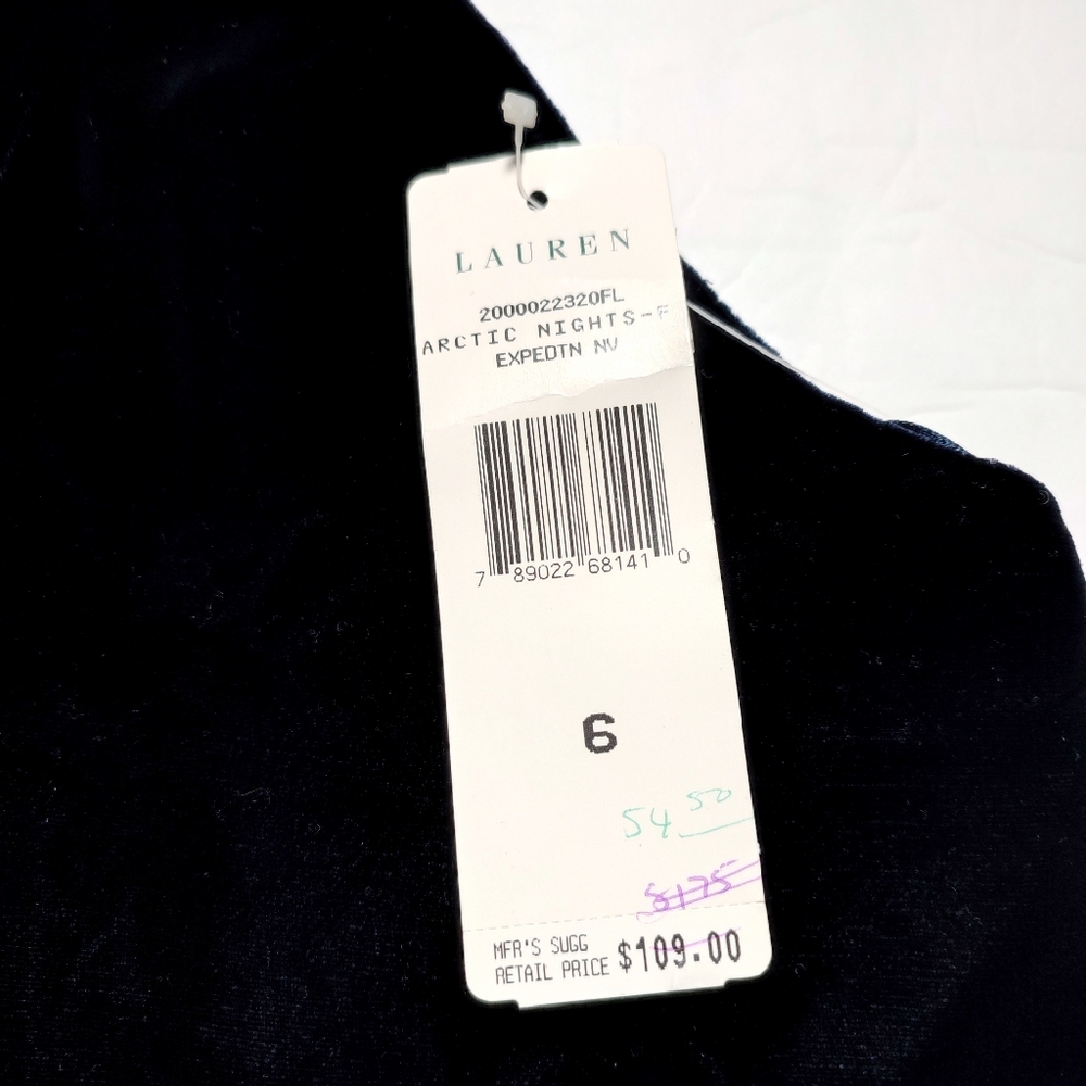 Ralph Lauren Navy Velvet Halter Top NWT Size 6 - Picture 12 of 12